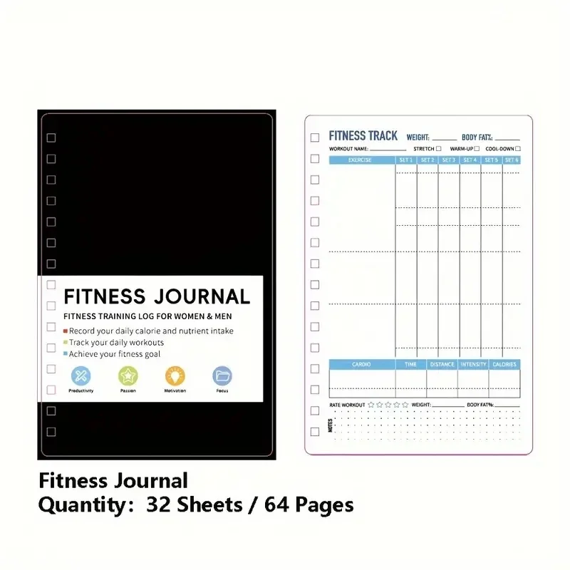 Nutrition Fitness Plan - Spiral Notebook Daily Exercise and Nutrition
