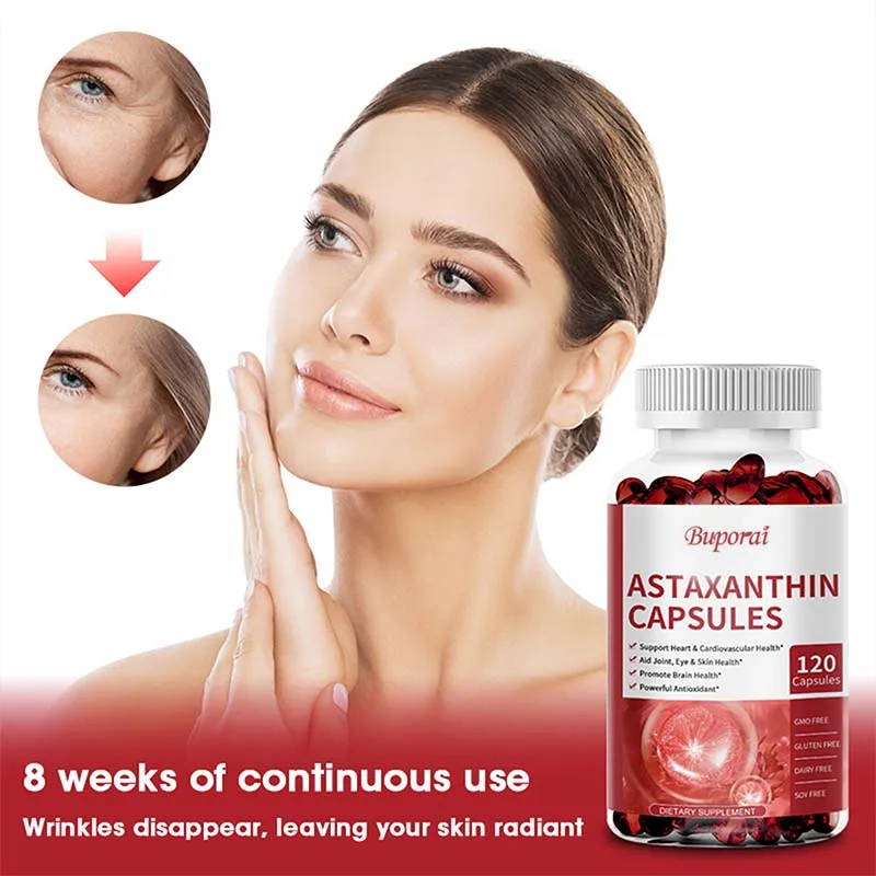 Krill Oil Supplement - Dietary Supplement Astaxanthin Softgles, with Antarctic