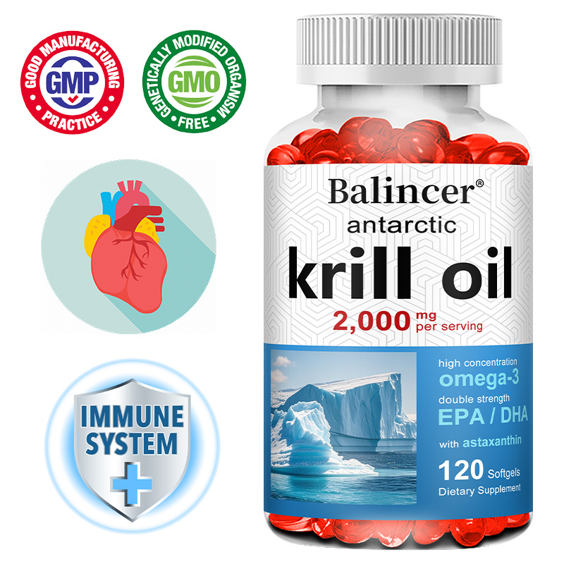 Krill Oil Supplement - Antarctic Krill Oil 2000mg Supplement, 3X