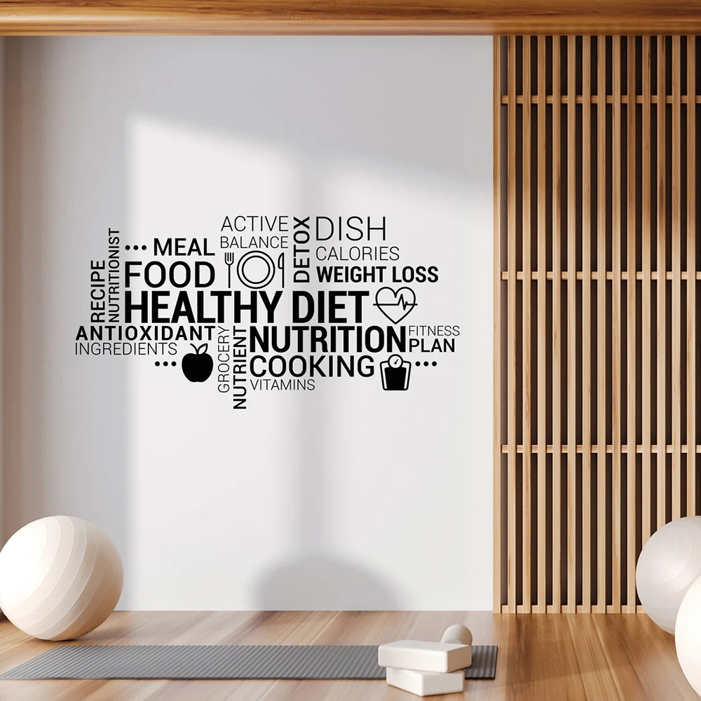 Nutrition Fitness Gym - Inspiring Healthy Eating Vinyl Wall Decal