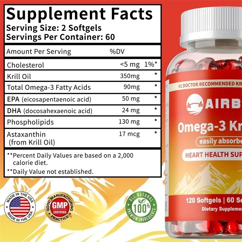 Omega-3 Krill Oil with EPA, DH - Krill Oil Supplement ulasan dan harga